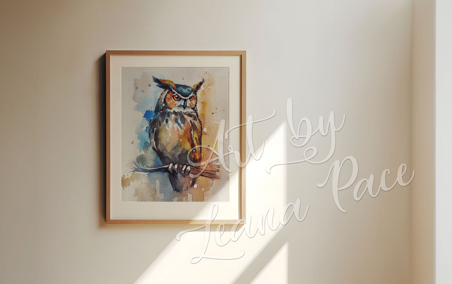"Midnight Watcher I" - Original Watercolor Painting