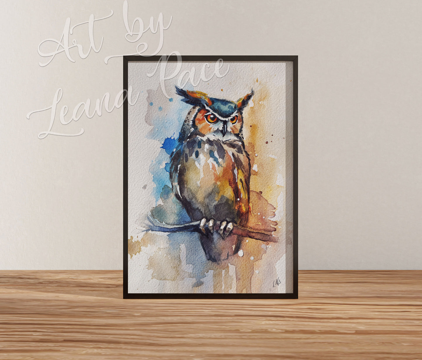 "Midnight Watcher I" - Original Watercolor Painting
