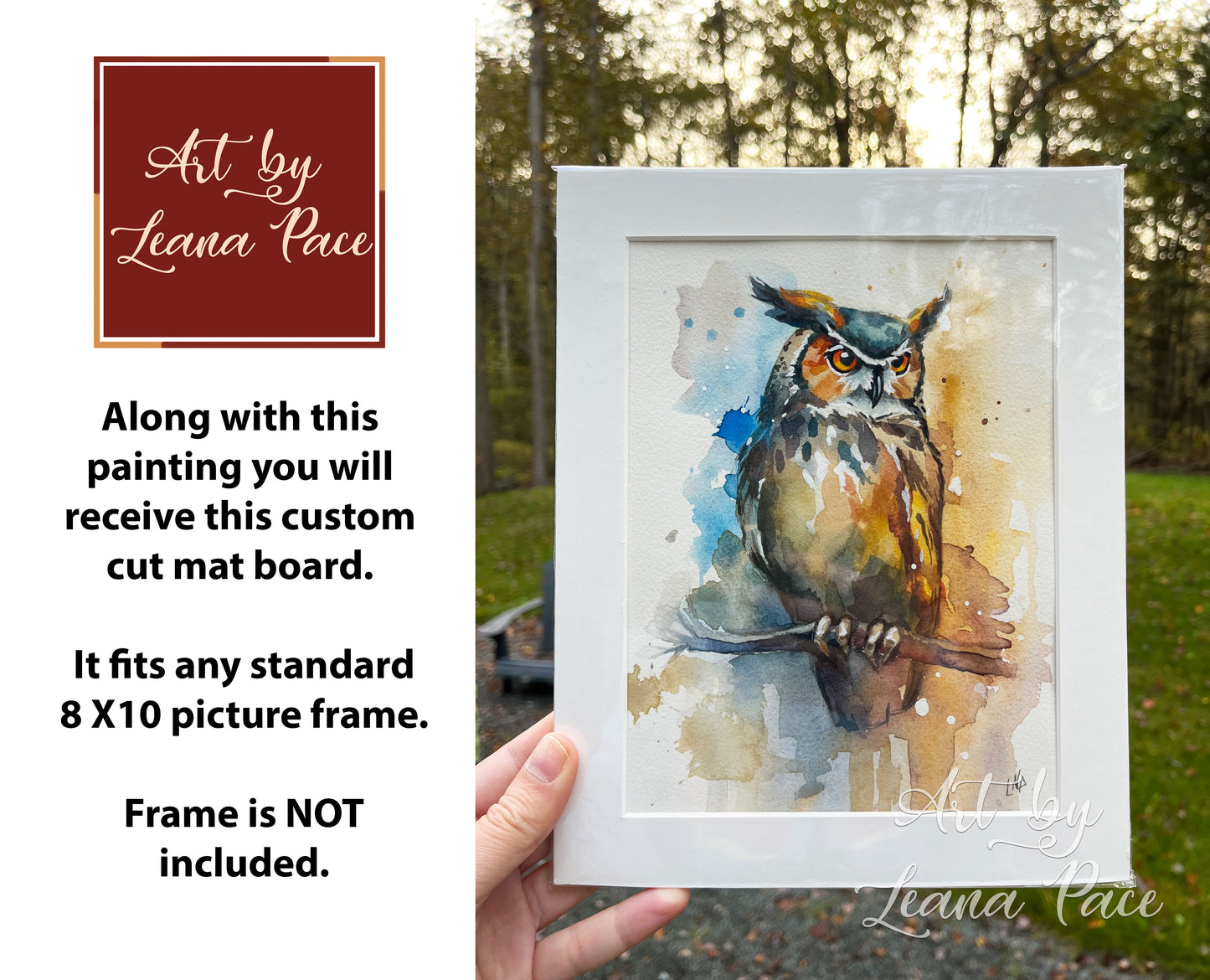 "Midnight Watcher I" - Original Watercolor Painting
