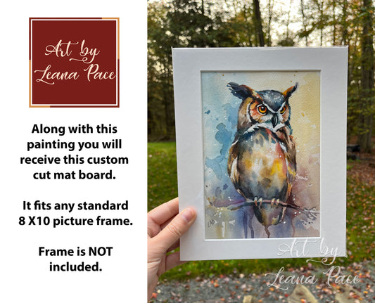 "Midnight Watcher II" - Original Watercolor Painting