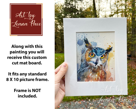 "Owl Is Good Tonight" - Original Watercolor Painting