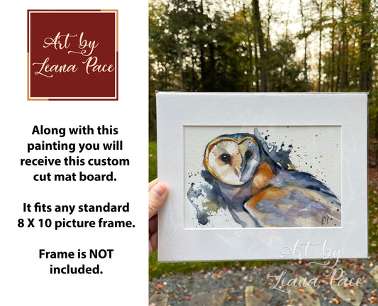 "Barn Owl" - Original Watercolor Painting