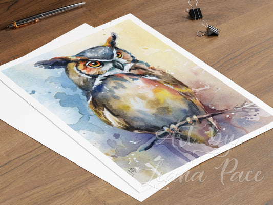 Midnight Watcher II - original watercolor print