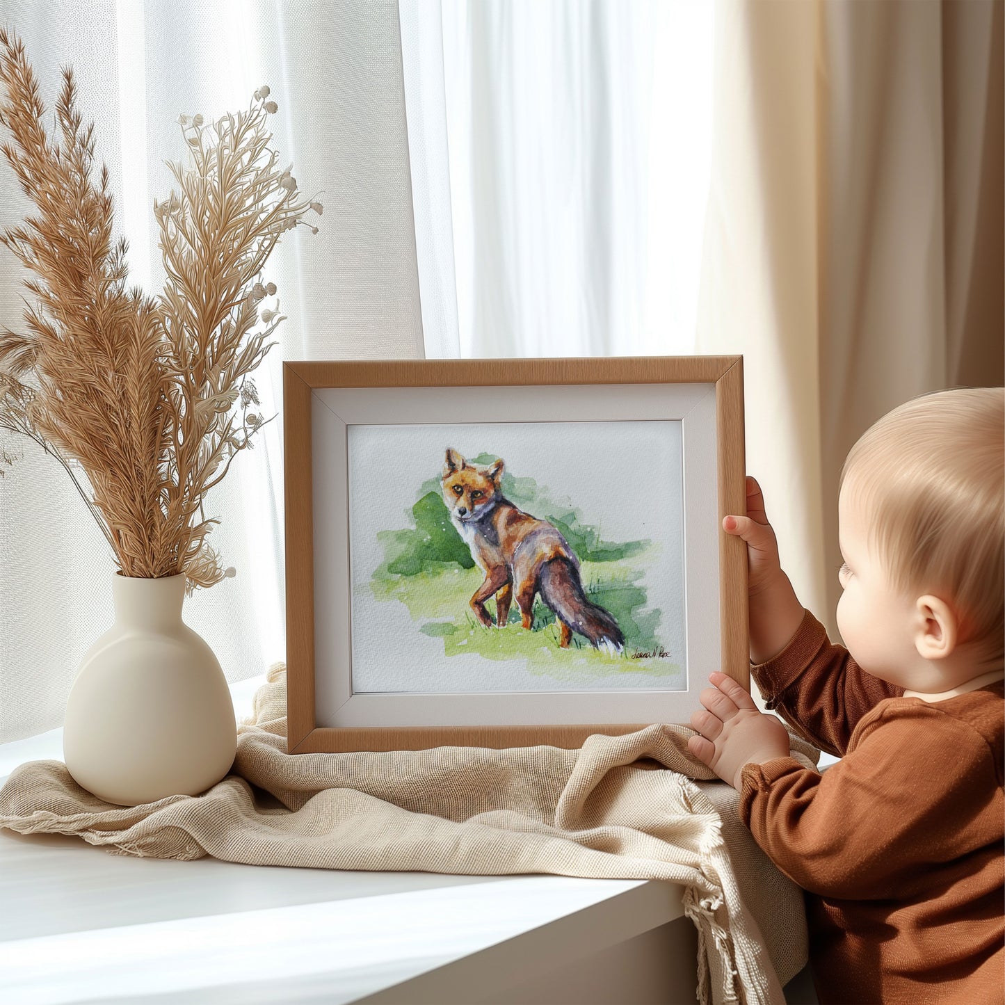 "Looking Back" - Original Watercolor Painting