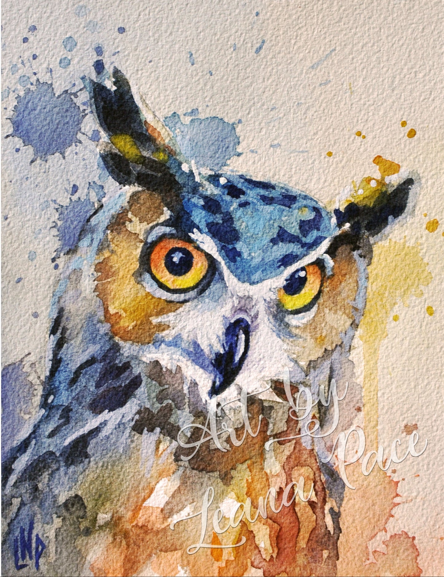 "Owl Is Good Tonight" - Original Watercolor Painting