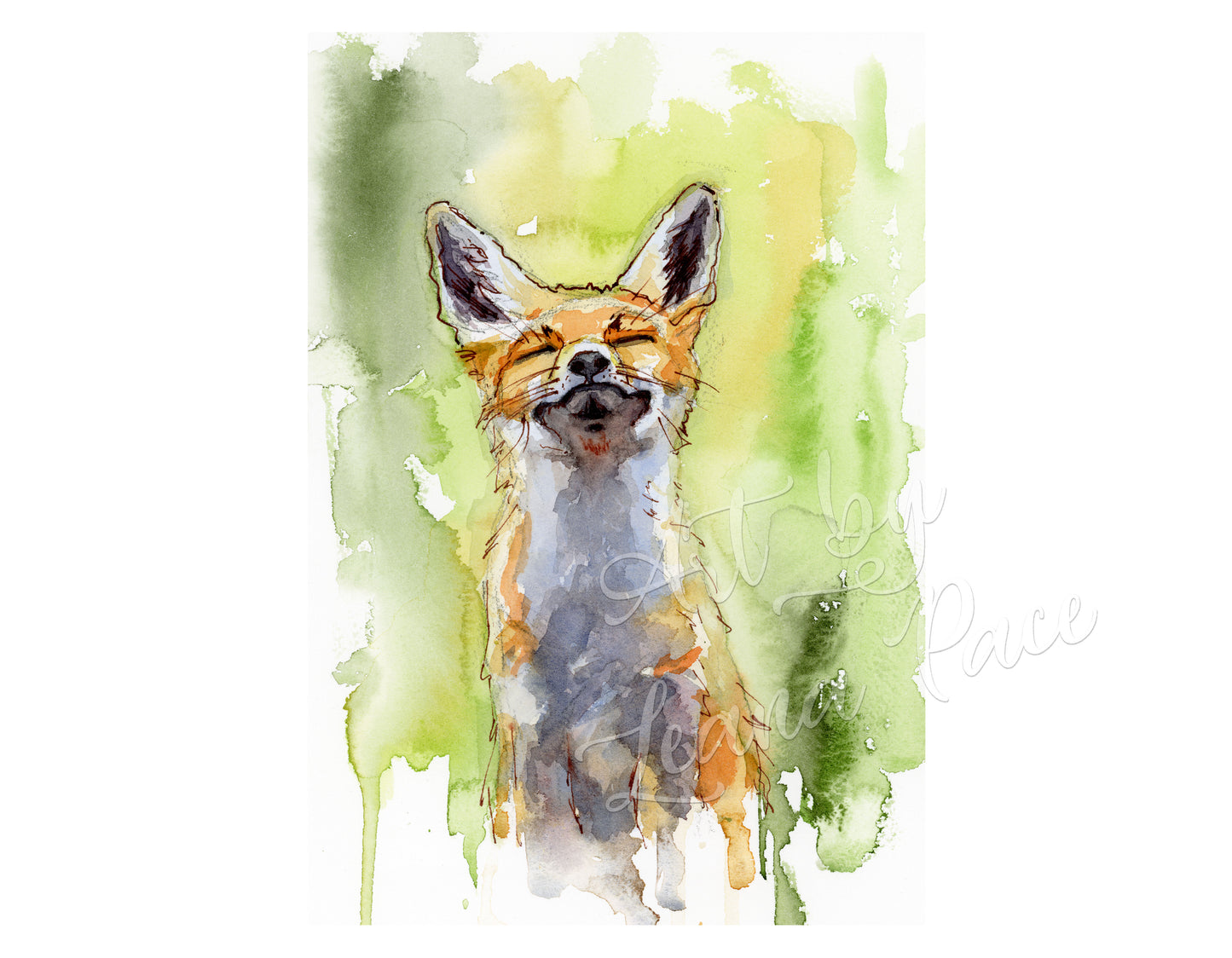 Sniffing Air - original watercolor print