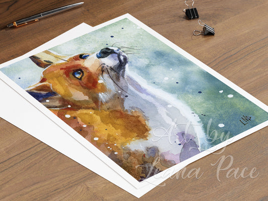 Winter Is In the Air - original watercolor print