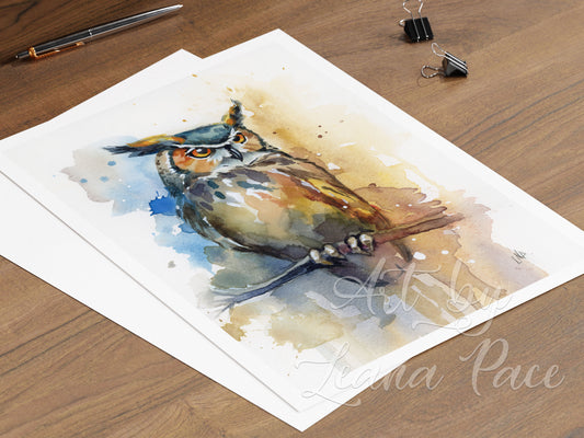 Midnight Watcher I- original watercolor print