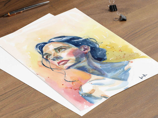 Kissed by Light - original watercolor print