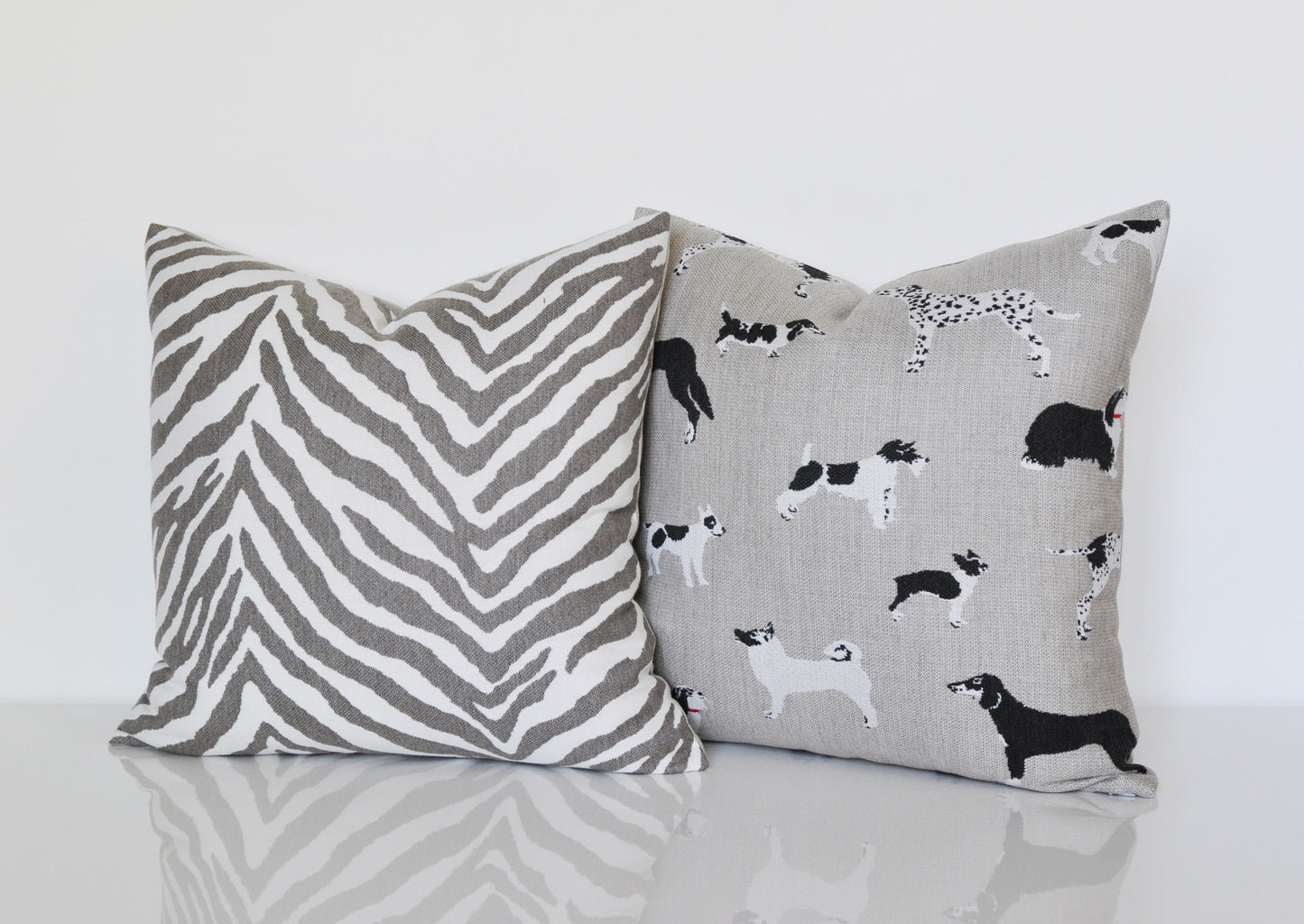 Gray and White Zebra Pillow Cover - Made With Sunbrella® Fabric