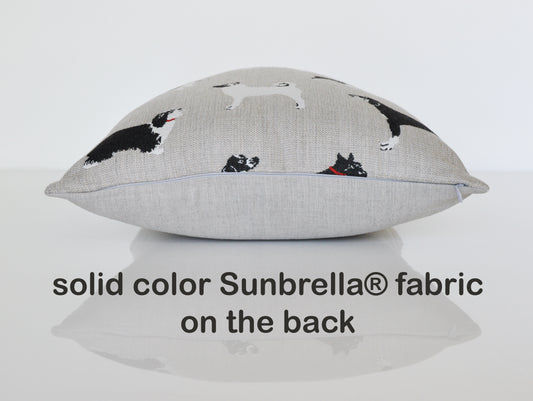 Dog Print Pillow Cover - Made with Sunbrella® Fabric