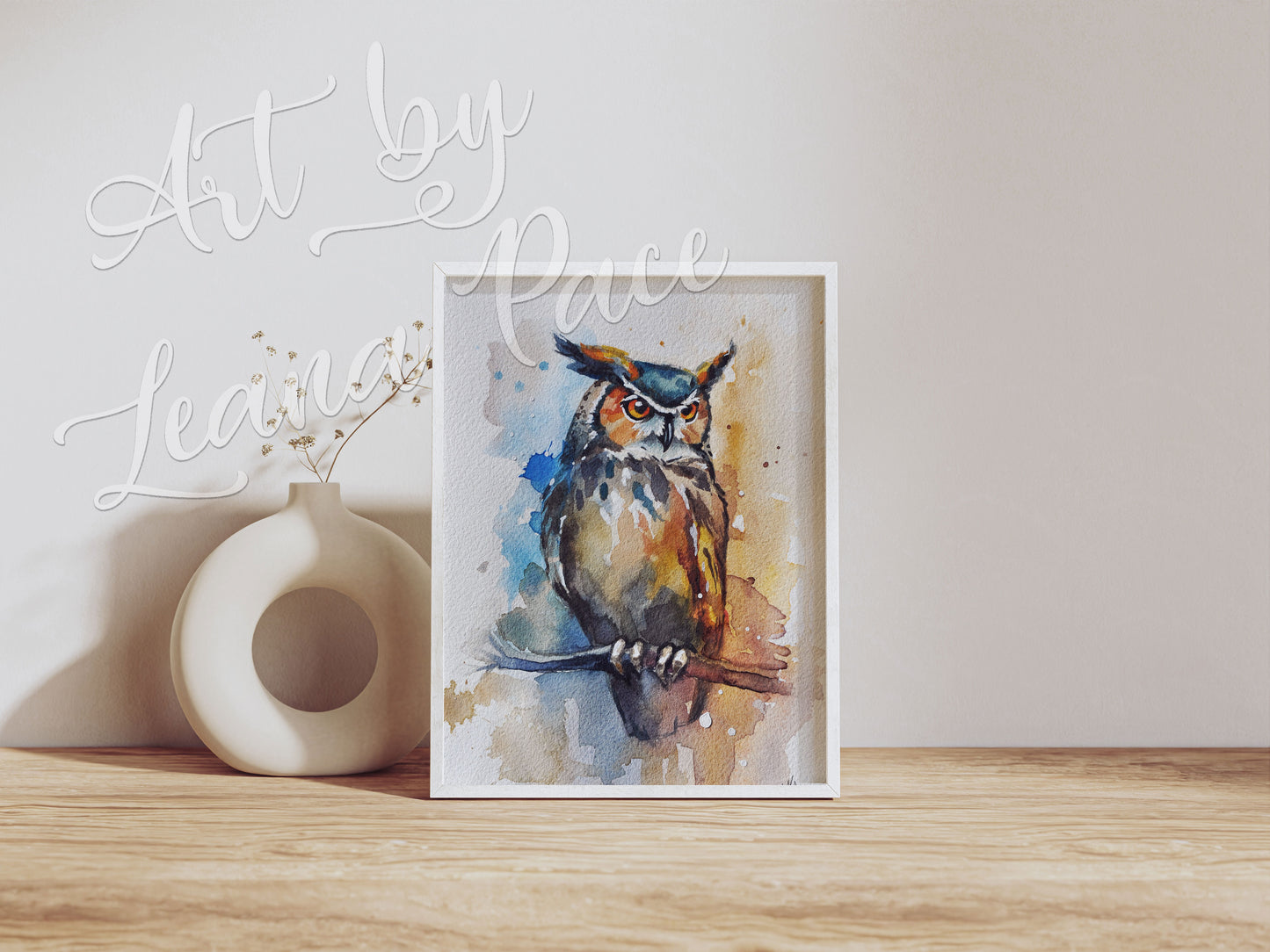 "Midnight Watcher I" - Original Watercolor Painting