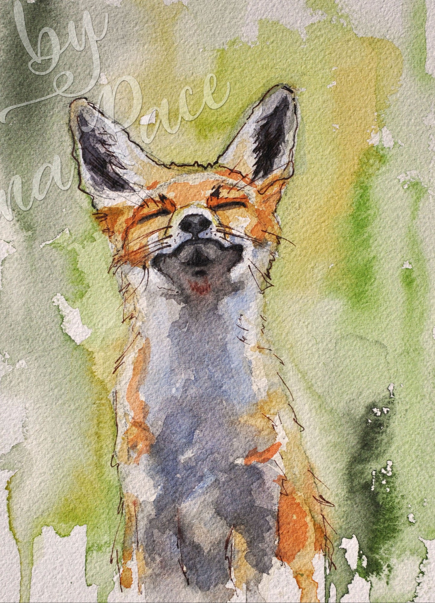 "Sniffing Air" - Original Watercolor Painting
