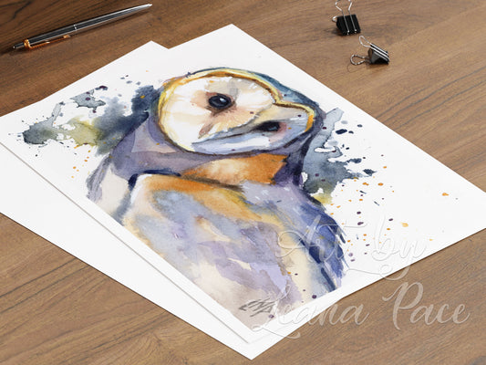 Barn Owl - original watercolor print