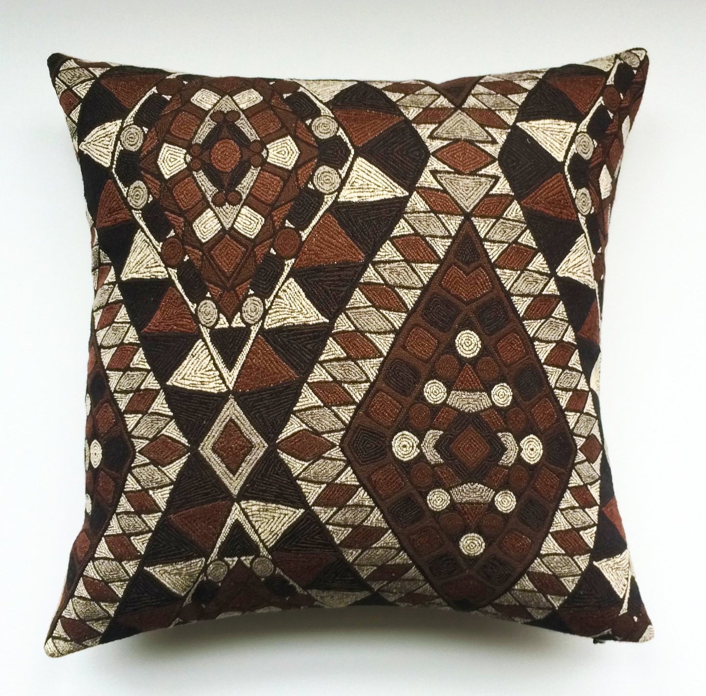 Kilim Pillow Cover -Robert Allen Fabric -Designer Pillow Cover -Tribal Pillow -Brown Pillow -Beige Pillow -Geometric Pattern -Aztec Pattern