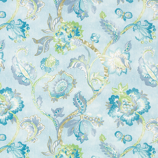 Aqua Pillow Cover -Robert Allen Pillow Cover -Designer Pillow Cover -Floral Print Pillow Cover -Teal Pillows- Flower Print -Aqua Blue Pillow