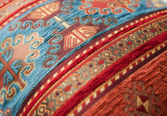 KILIM PILLOW Cover - Turkish Pillow -Tribal Pillow Cover -Ethnic Pillow Cover -Geometric Pattern -Orange and Blue Pillow -Kilim Throw Pillow