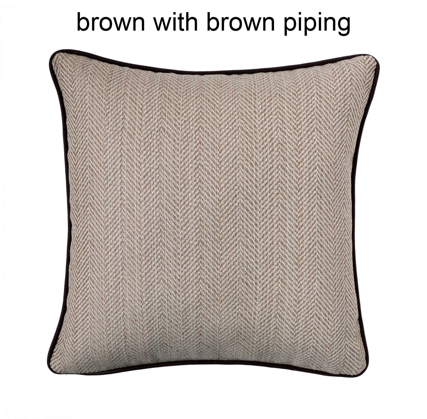 Herringbone Pillow Cover - Chevron Pillow Cover - Zig Zag Pillows - Sunbrella Pillow Covers with Piping - Brown Pillows -Gray Pillows