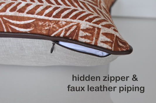 Set of Two Timbuktu Pillow Covers in Tobacco