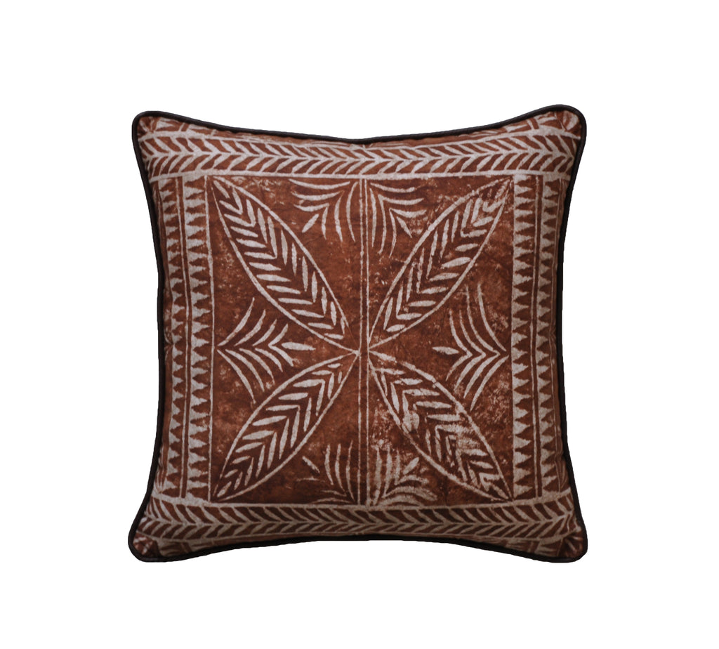 Faux Leather Tobacco Zippered Cushion Covers Are Made To Measure