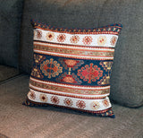 KILIM PILLOW Cover - Turkish Pillow -Tribal Pillow Cover -Ethnic Pillow -Geometric Pattern -Navy White Pillow -Kilim Throw Pillow