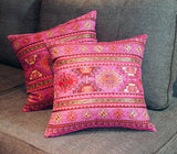 KILIM PILLOW Cover - Turkish Pillow -Tribal Pillow - Aztec Pillow -Ethnic Pillow -Pink and Gold Pillow Cover -Chenille Pillow - Pink Pillows