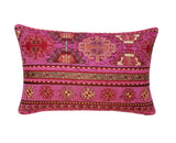 Ethnic Pillow Cover in Pink and Gold - Turkish Pillow Cover