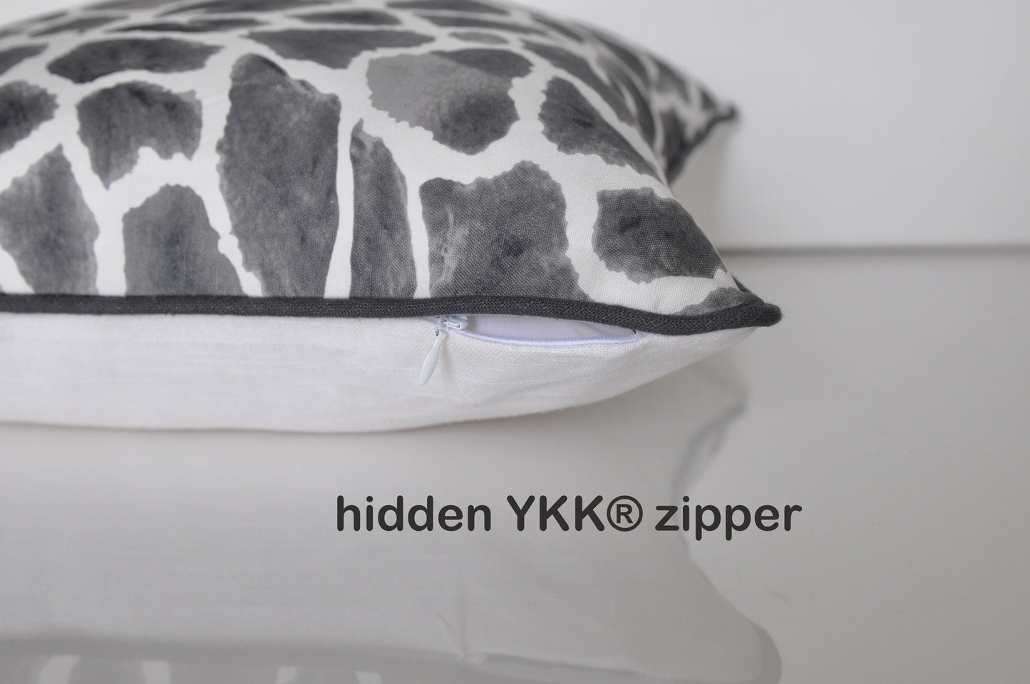 Gray Linen Pillow Covers - Thibaut Pillow Covers - Giraffe Print Covers - Linen Pillow Covers - Animal Print Pillow Covers