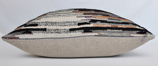 Striped Pillow Cover -Robert Allen Fabric -Tribal Pillow -Brown Pillow Cover-Beige Pillow Cover -Geometric Pattern - Jacquard Pillow Cover