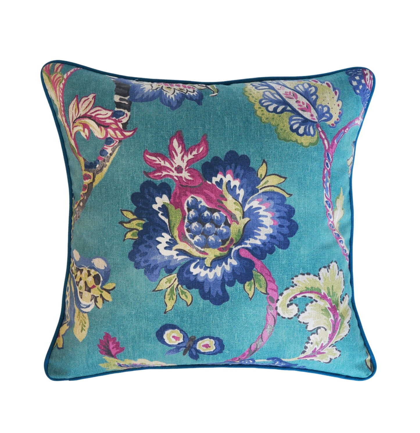 Peacock Pillow Cover -Robert Allen Pillow Cover -Designer Pillow Cover -Floral Print Pillow Cover -Teal Pillows- Flower Print -Floral Pillow