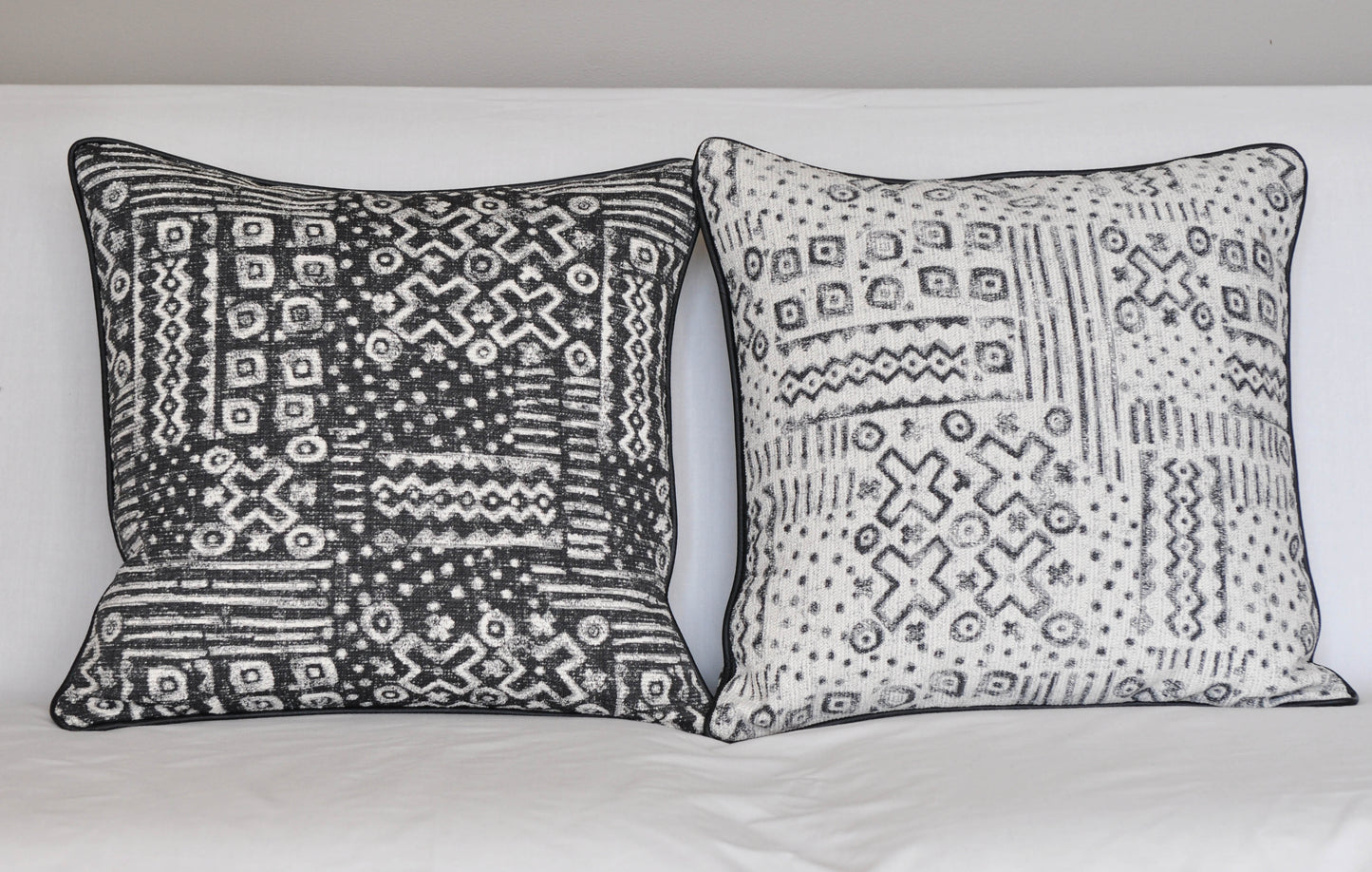 Mudcloth Pillow Cover -Robert Allen Fabric -Jacquard Pillow Cover -Tribal Print Pillow -Black and White Pillow Cover- Mud Cloth Pattern