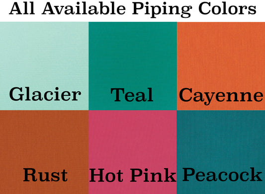 White Pillow Cover With Contrasting Piping - Sunbrella® Fabric