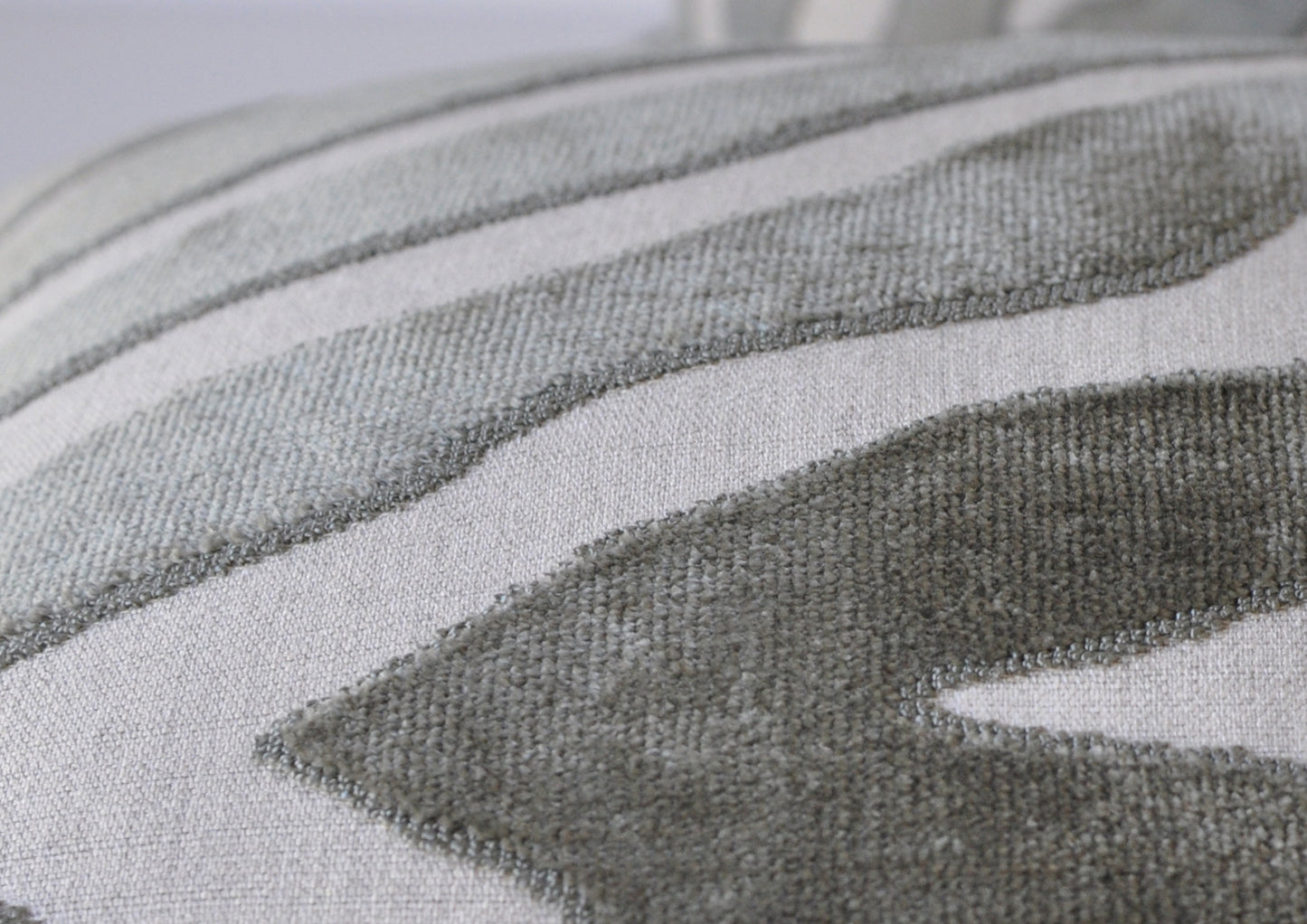 Set of Two Etosha Velvet Zebra Pillow Covers in Gray