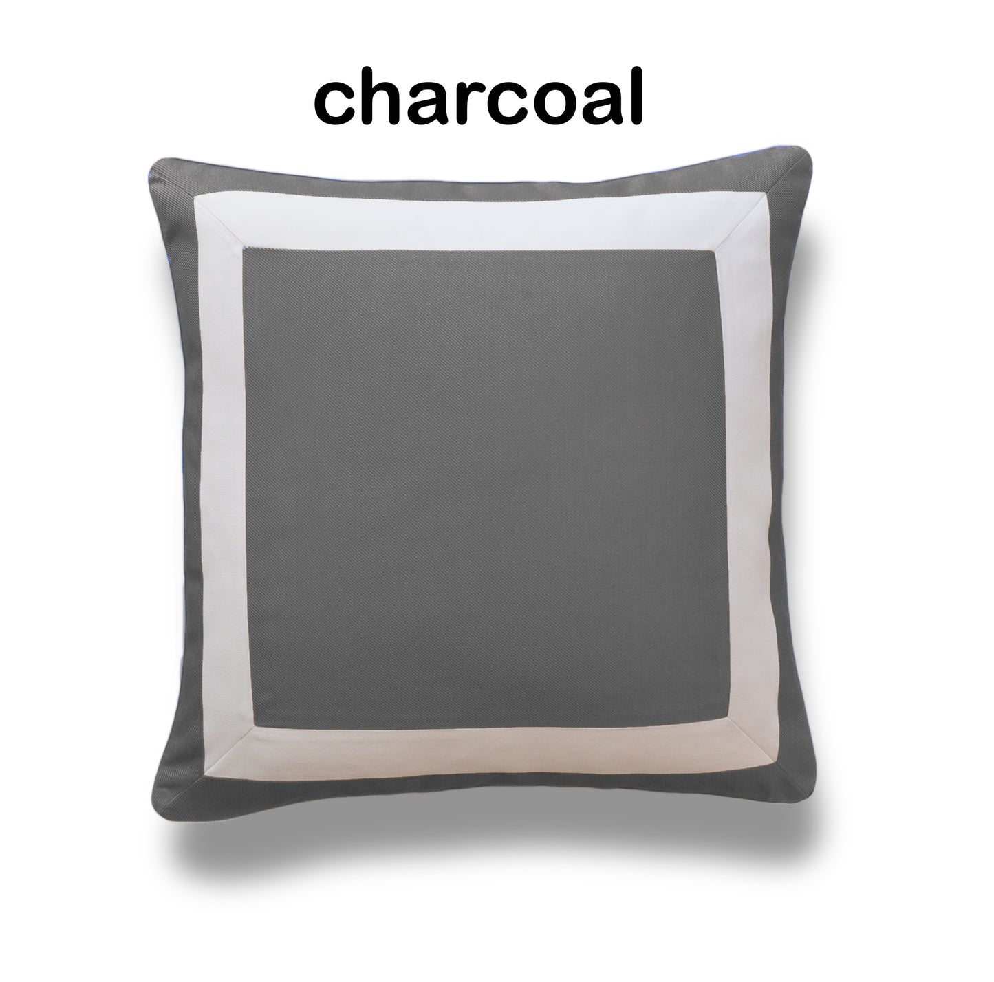 Solid Pillow Cover With Wide White Border - Sunbrella® Fabric
