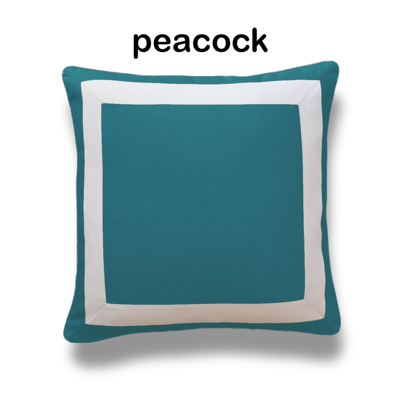 Solid Pillow Cover With Wide White Border - Sunbrella® Fabric