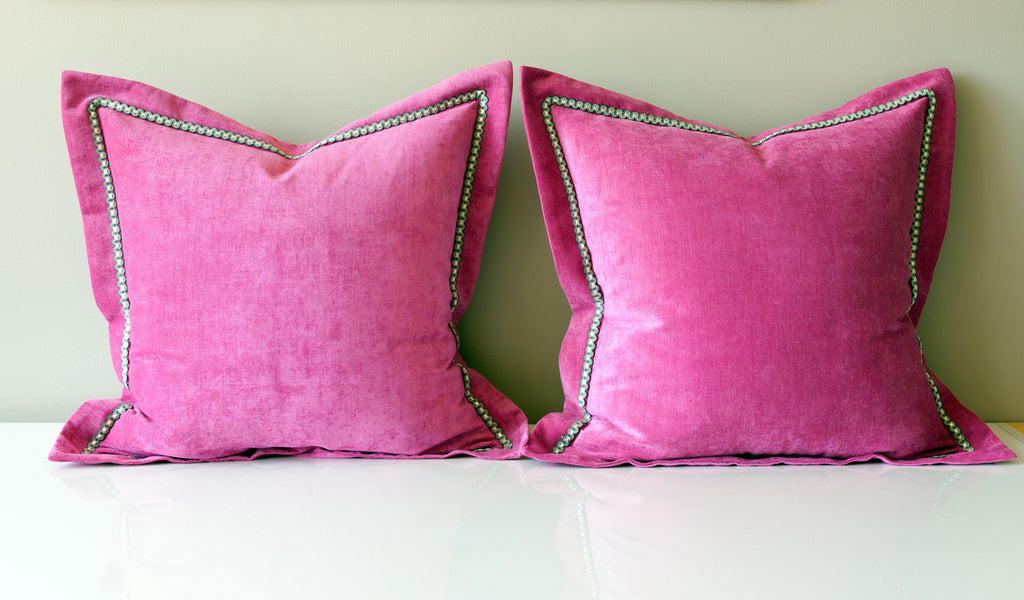 Pink Velvet Throw Pillows