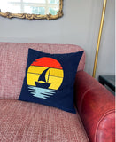 Sailing into The Sunset - 20X20 Throw Pillow cover - Lake Theme Pillow Cover