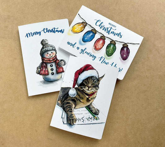 Set of 3 Christmas Greeting Cards