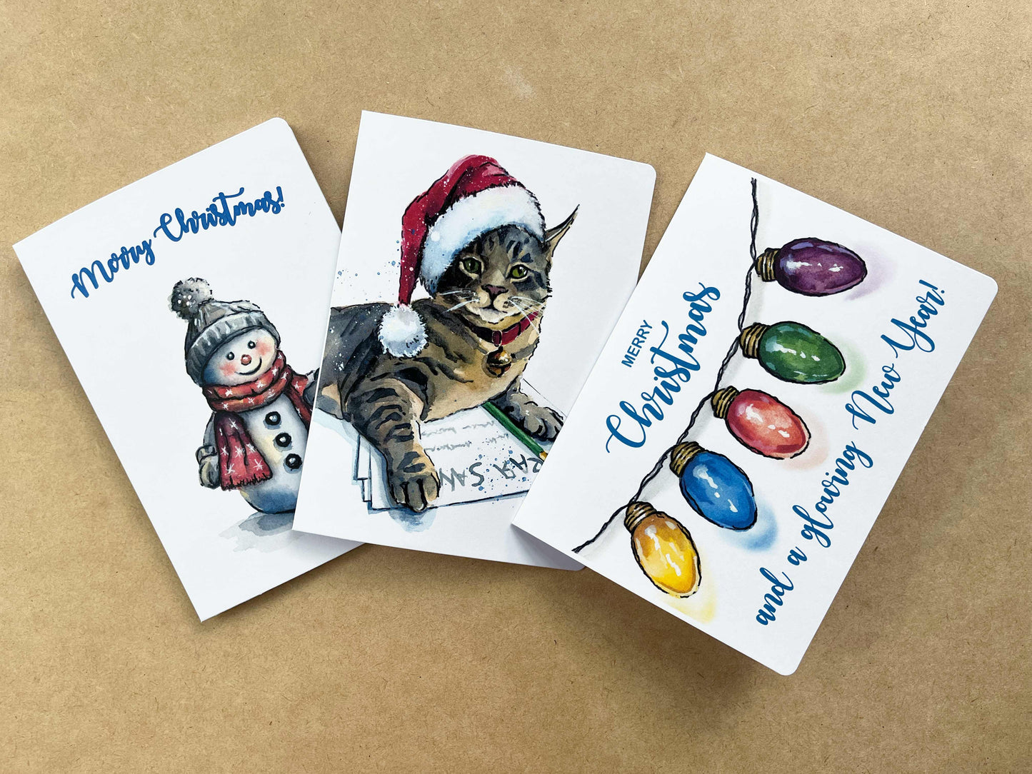 Set of 3 Christmas Greeting Cards