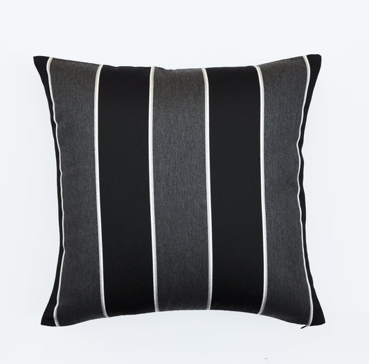 Black and White Striped Pillow Cover - Made With Sunbrella® Fabric