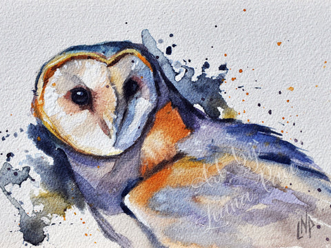 "Barn Owl" - Original Watercolor Painting