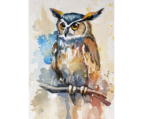 "Keeper of the Night" - Original Watercolor Painting