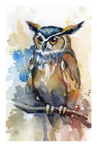 Keeper of the Night - original watercolor print