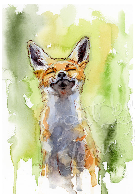Sniffing Air - original watercolor print
