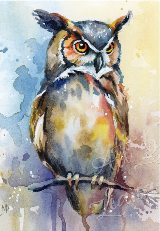 Midnight Watcher II - original watercolor print