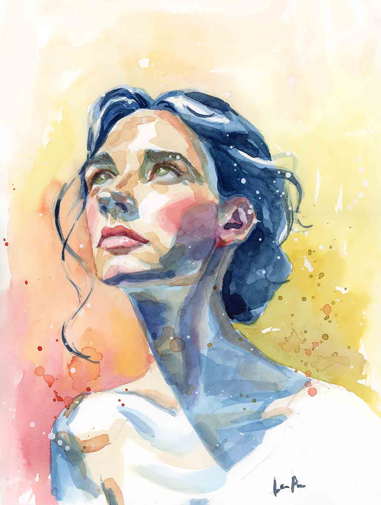 Kissed by Light - original watercolor print