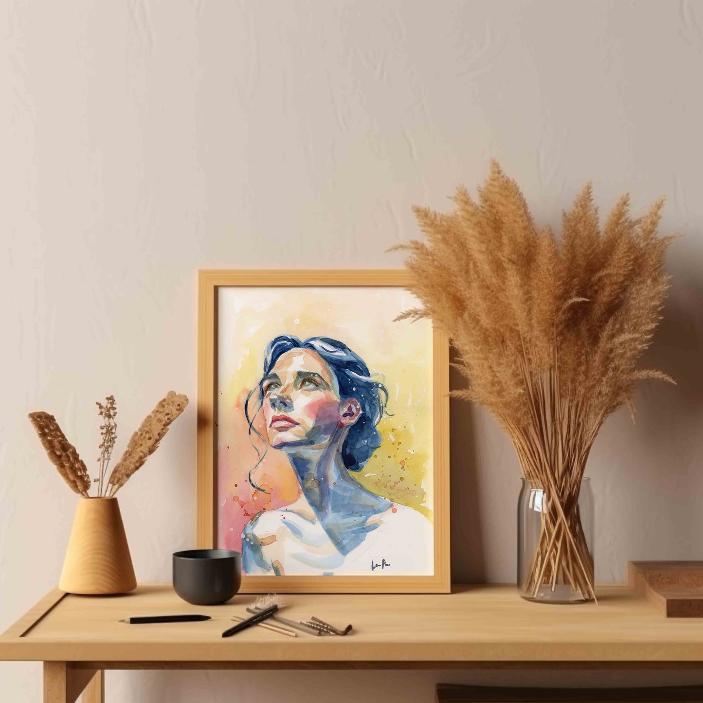 Kissed by Light - original watercolor print