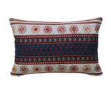 Turkish Pillow Cover - Ethnic Pillow Cover in Blue, White and Gold