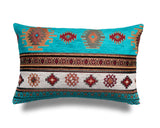 Ethnic Pillow Cover in Turquoise and Gold - Turkish Pillow Cover