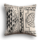 Throw Pillow Cover Made with Robert Allen Fabric -Designer Pillow Cover -Tribal Pillow -Black Pillow -Black and Ivory Pillow -Geometric